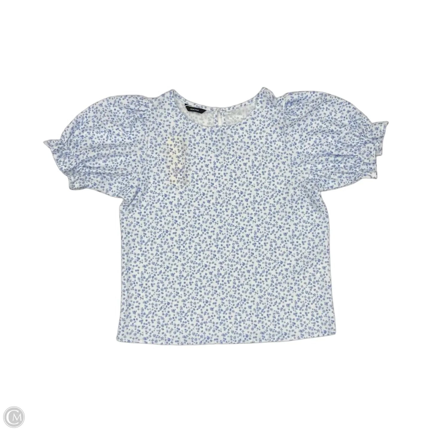 Blouse Short Sleeve By Dokotoo In Blue & White, Size: M
