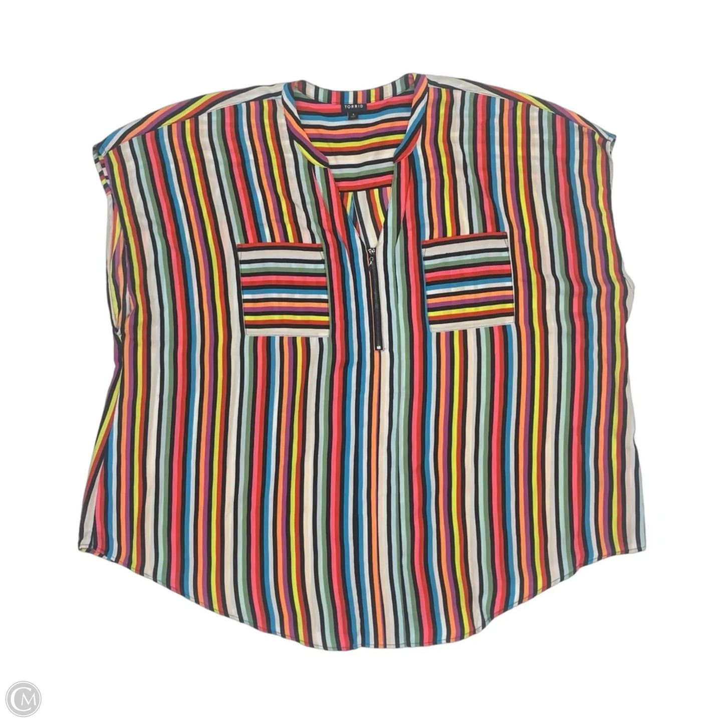 Blouse Short Sleeve By Torrid In Rainbow Print, Size: 4x