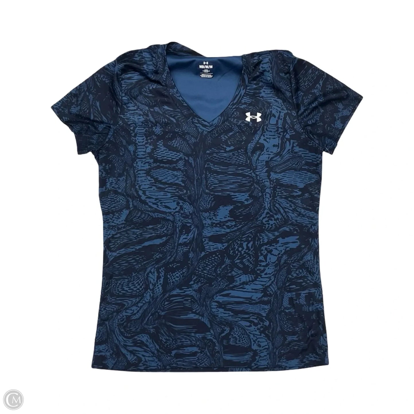 Athletic Top Short Sleeve By Under Armour In Blue, Size: M