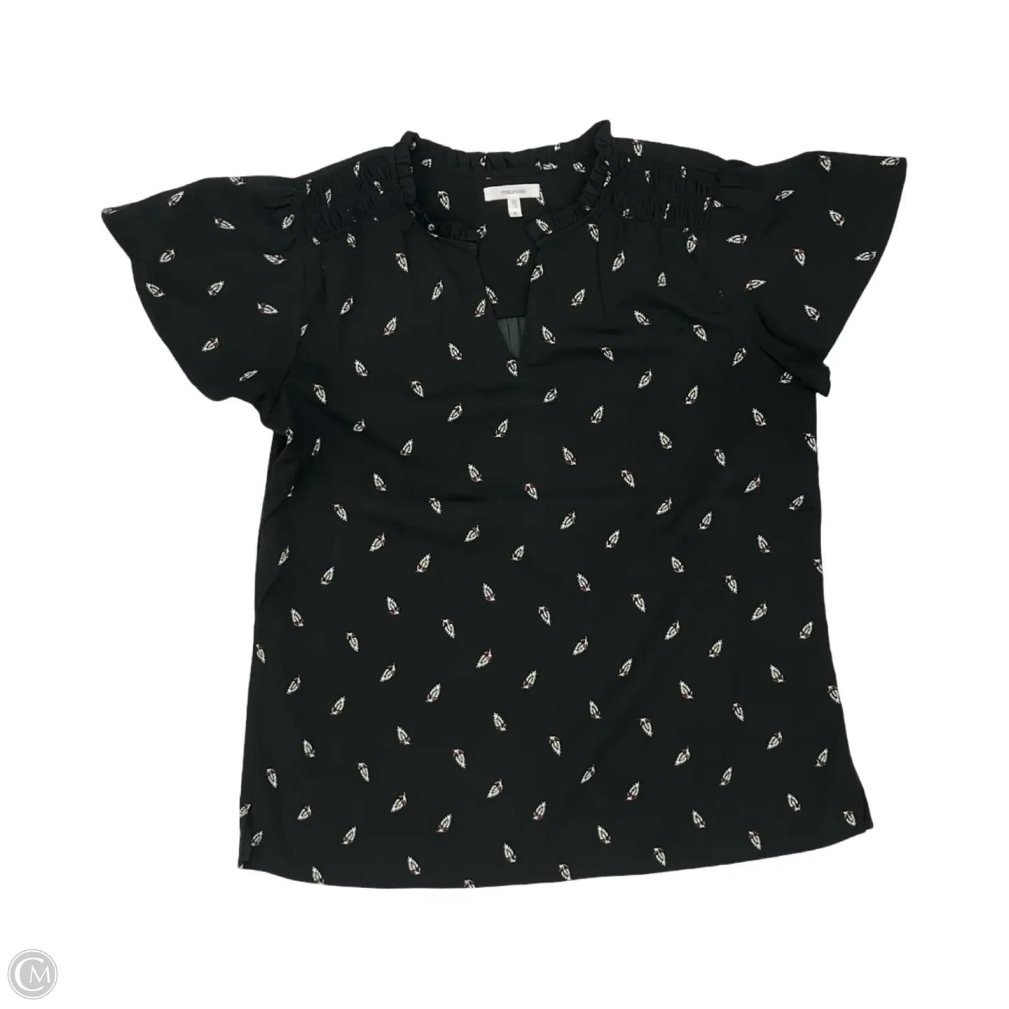 Blouse Short Sleeve By Maurices In Black, Size: S
