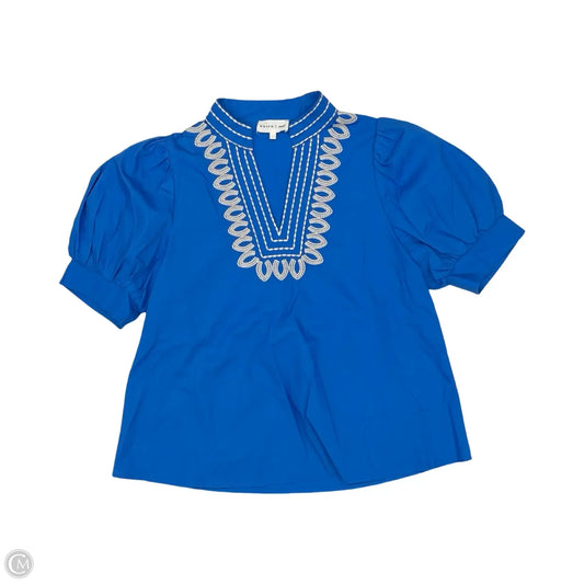Blouse Short Sleeve By Entro In Blue, Size: S