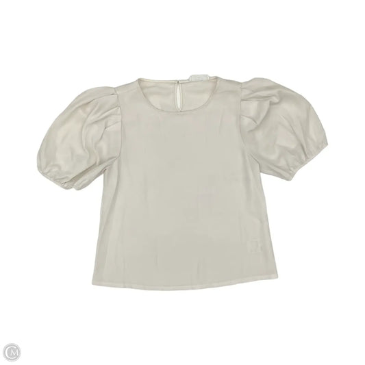 Blouse Short Sleeve By Elodie In Cream, Size: S