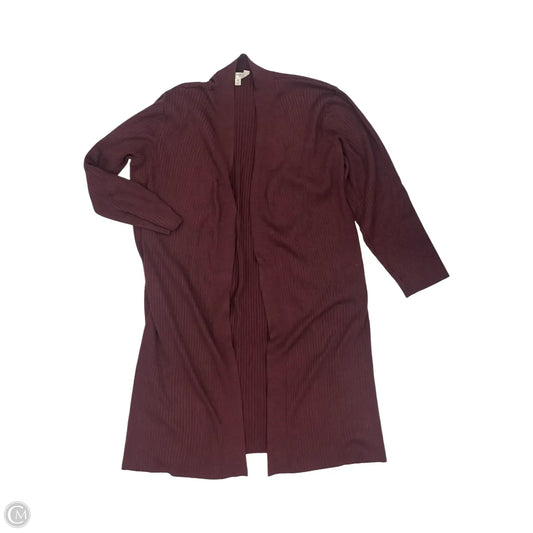 Cardigan By Terra & Sky In Maroon, Size: Xl