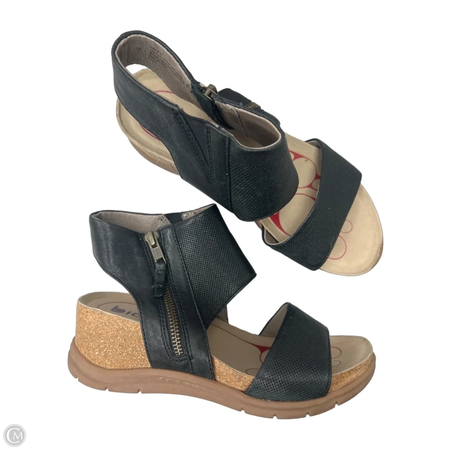 Sandals Heels Wedge By Cmc In Black, Size: 7