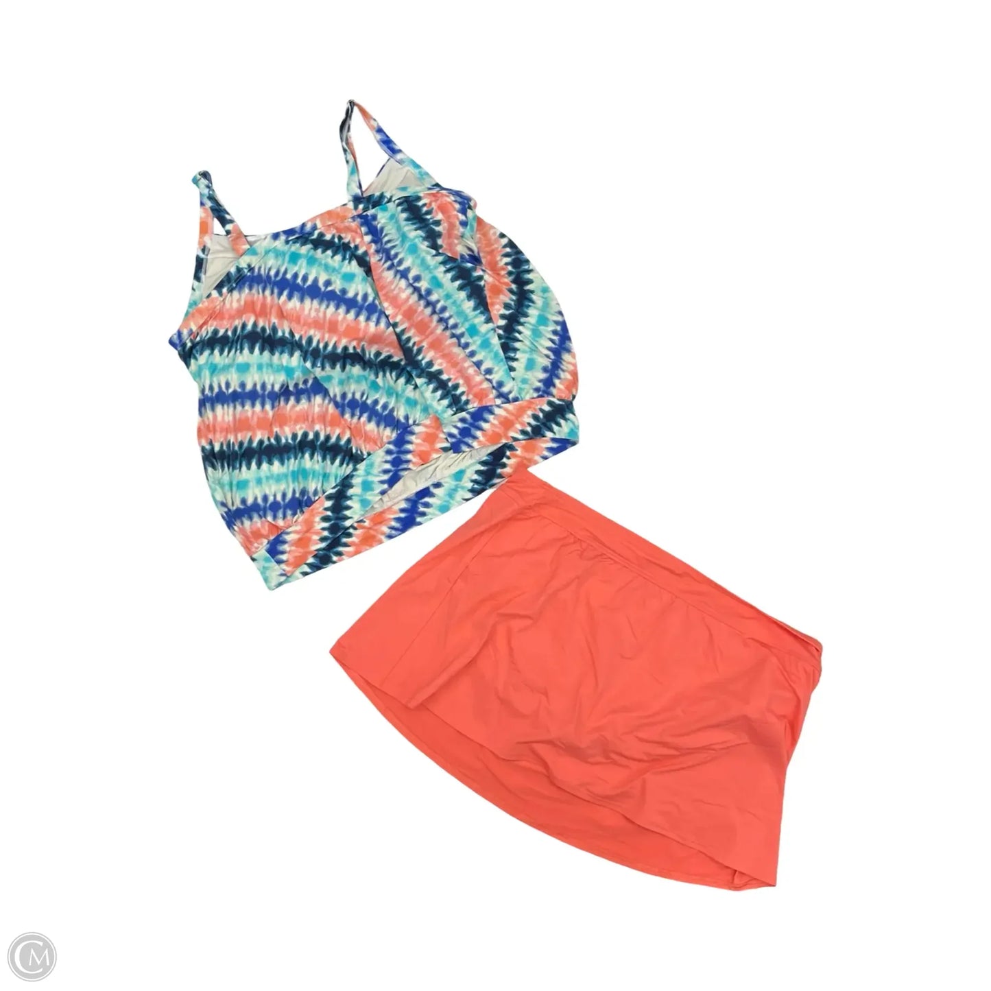 Swimsuit 2pc By Lands End In Blue & Orange, Size: 3x