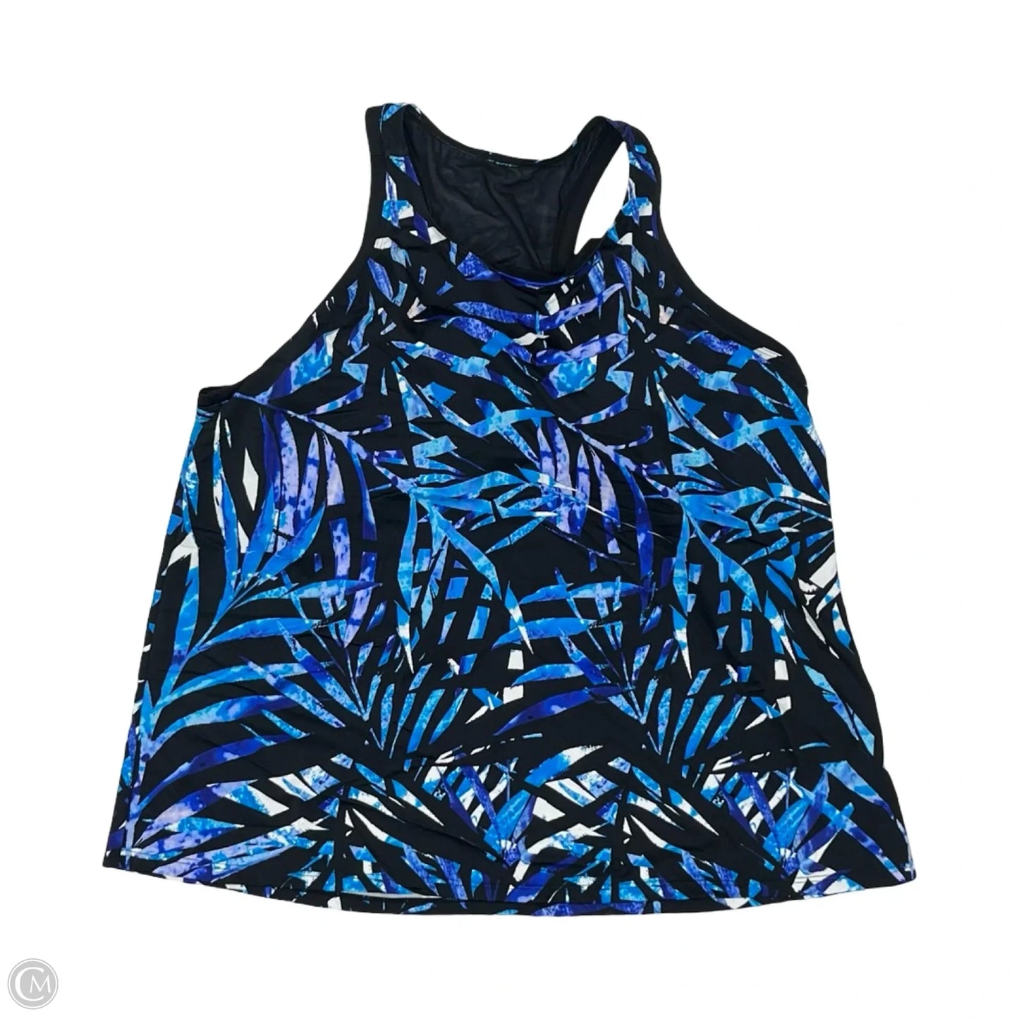 Swimsuit Top By Clothes Mentor In Black & Blue, Size: 26