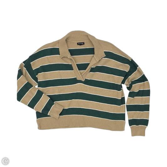 Sweater By Blu Pepper In Green & Tan, Size: L