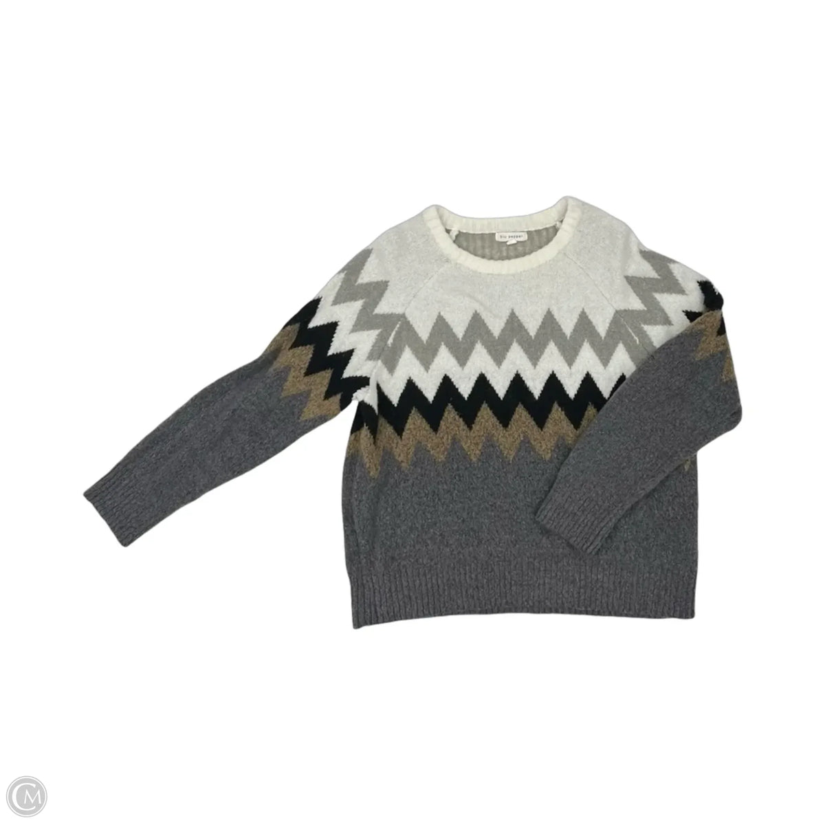 Sweater By Blu Pepper In Chevron Pattern, Size: L
