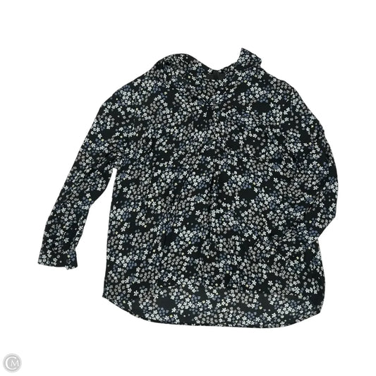 Blouse Long Sleeve By Lane Bryant In Black & Blue, Size: 2x