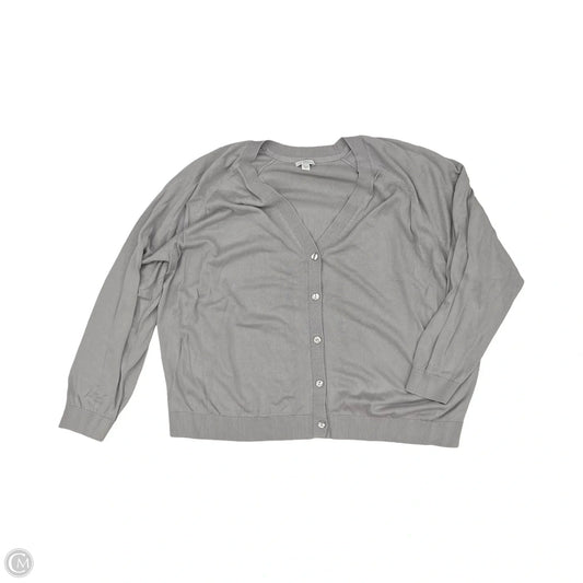 Sweater Cardigan By J. Jill In Grey, Size: 3x