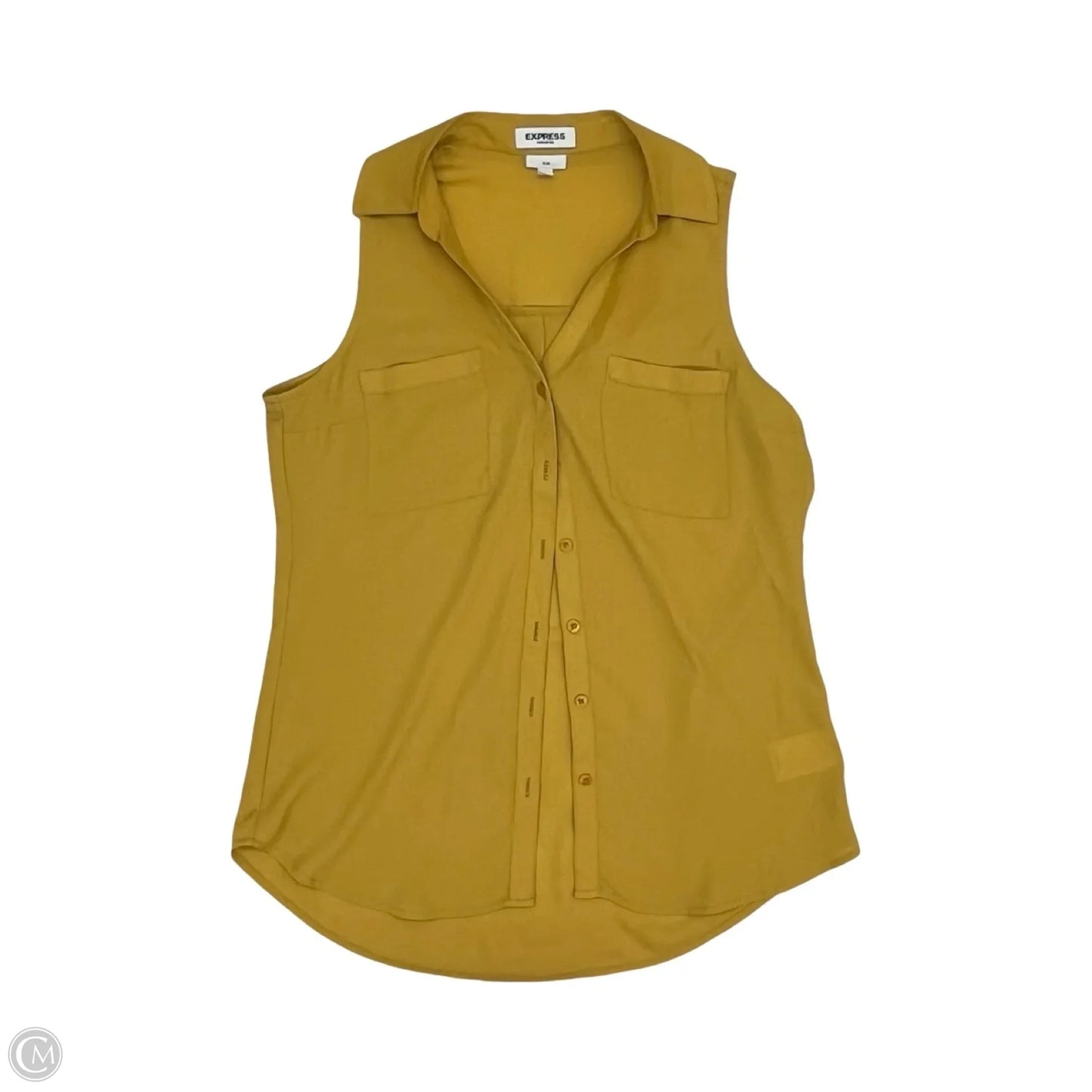 Blouse Sleeveless By Express In Gold, Size: S