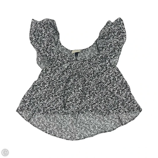 Blouse Short Sleeve By Universal Thread In Black & White, Size: L