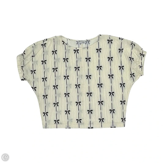 Blouse Short Sleeve By Clothes Mentor In Black & Cream, Size: S