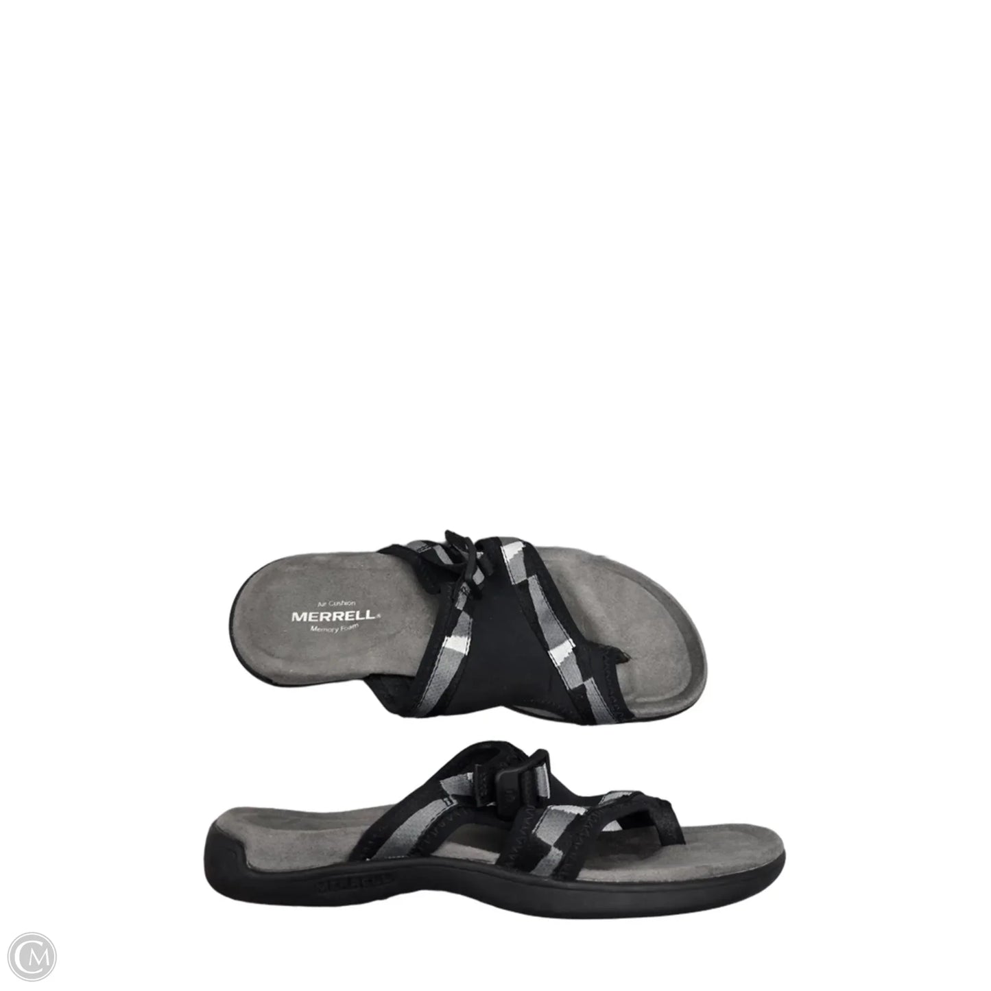 Sandals Flats By Merrell In Black & Grey, Size: 8