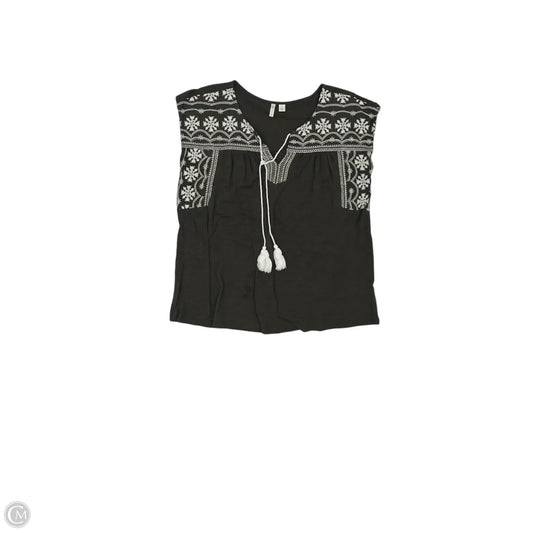 Blouse Sleeveless By Cato In Grey & White, Size: L