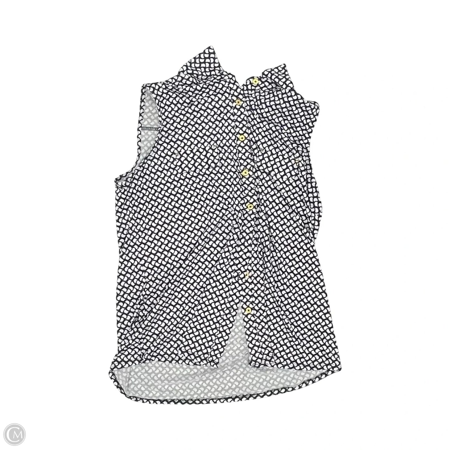Blouse Sleeveless By Indigo In Blue & White, Size: L