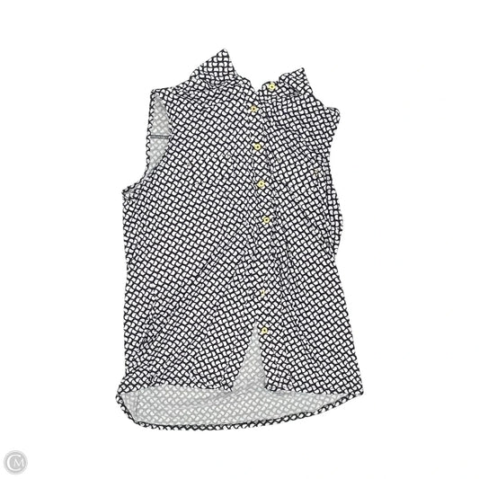 Blouse Sleeveless By Indigo In Blue & White, Size: L