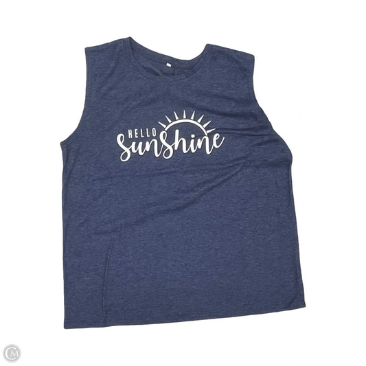 Top Sleeveless By Clothes Mentor In Blue & White, Size: Xl