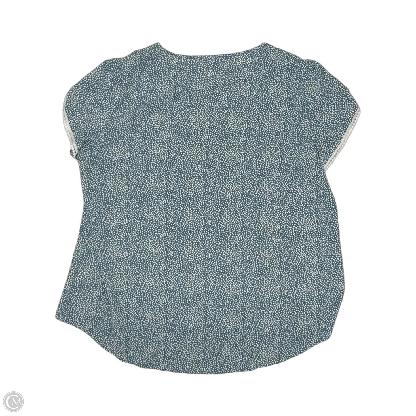 Blouse Short Sleeve By Cme In Blue & White, Size: Xl
