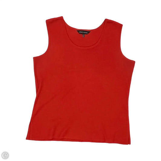 Top Sleeveless By Ming Wang In Red, Size: L
