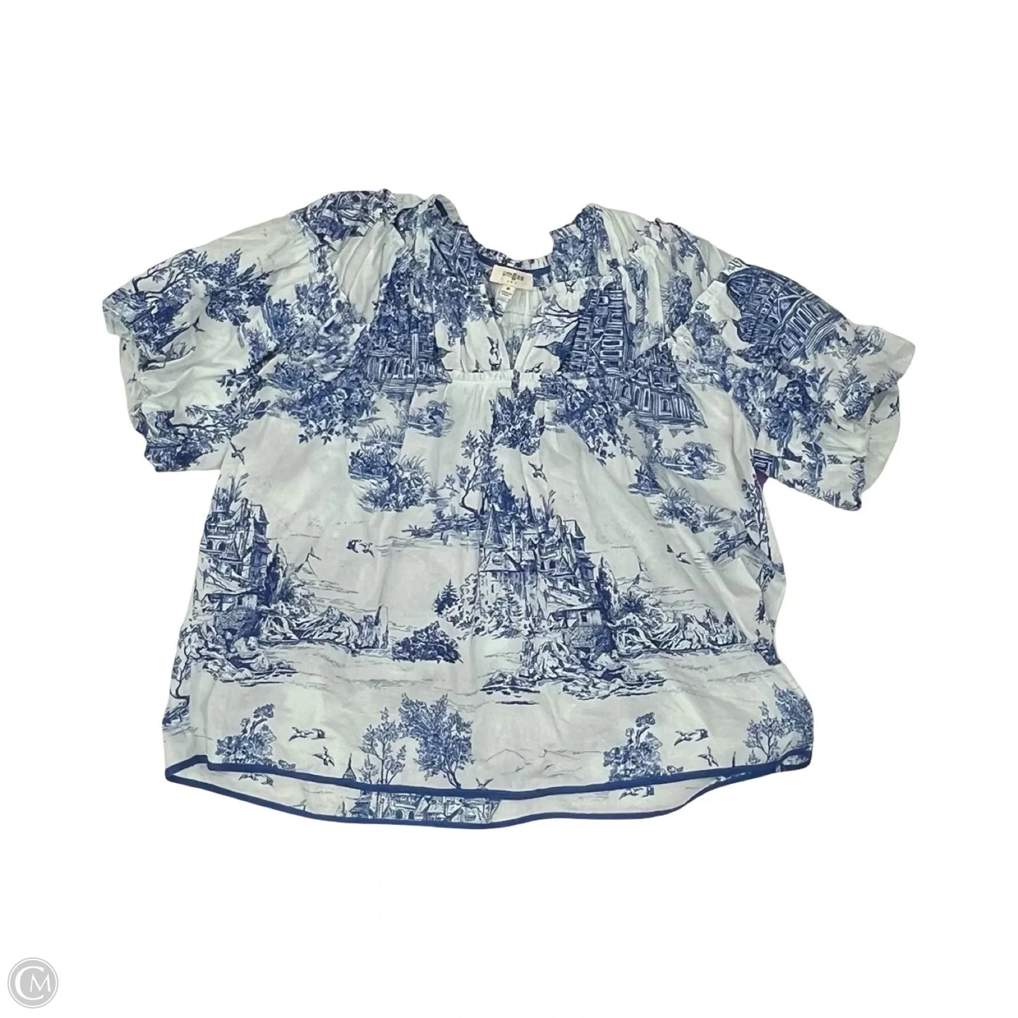 Blouse Short Sleeve By Umgee In Blue, Size: M