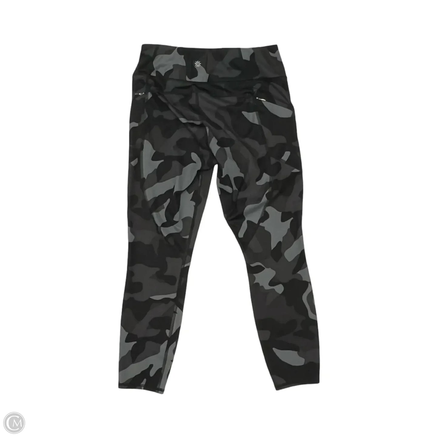 Athletic Leggings By Athleta In Black & Grey, Size: M