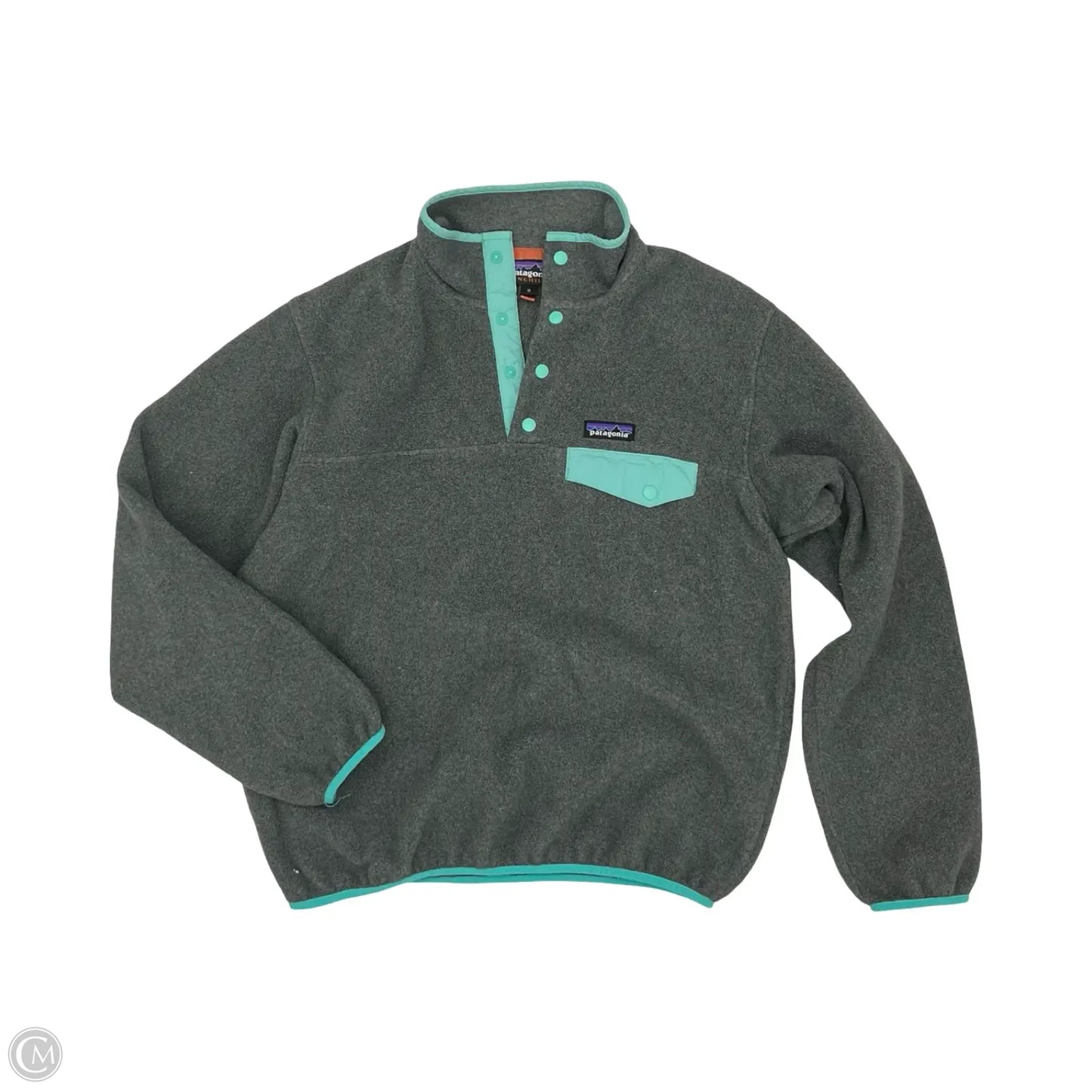 Athletic Top Long Sleeve Collar By Patagonia In Grey, Size: M