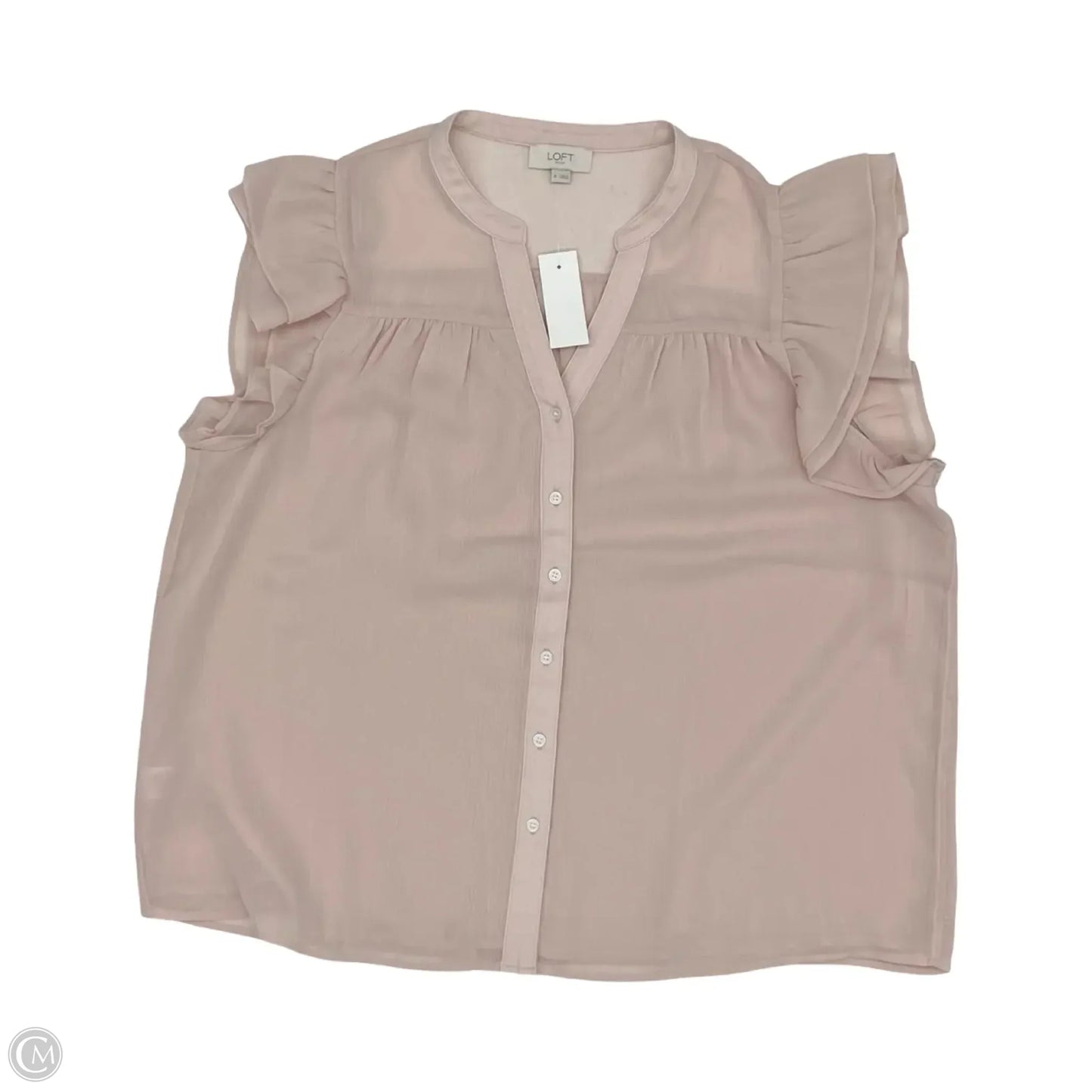 Blouse Short Sleeve By Loft In Pink, Size: Xl