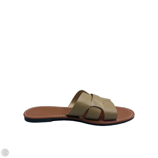 Sandals Flats By Clothes Mentor In Tan, Size: 9.5