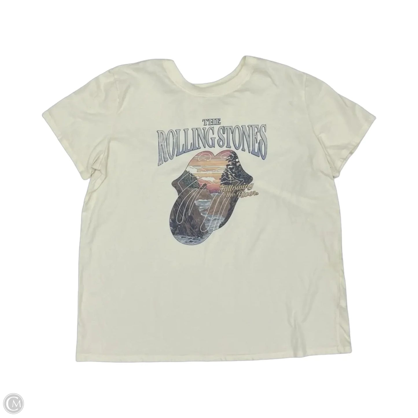 Top Short Sleeve By Clothes Mentor In Cream, Size: Xl