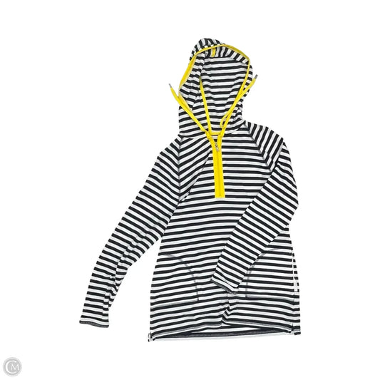 Sweatshirt Hoodie By Clothes Mentor In Blue & White, Size: M
