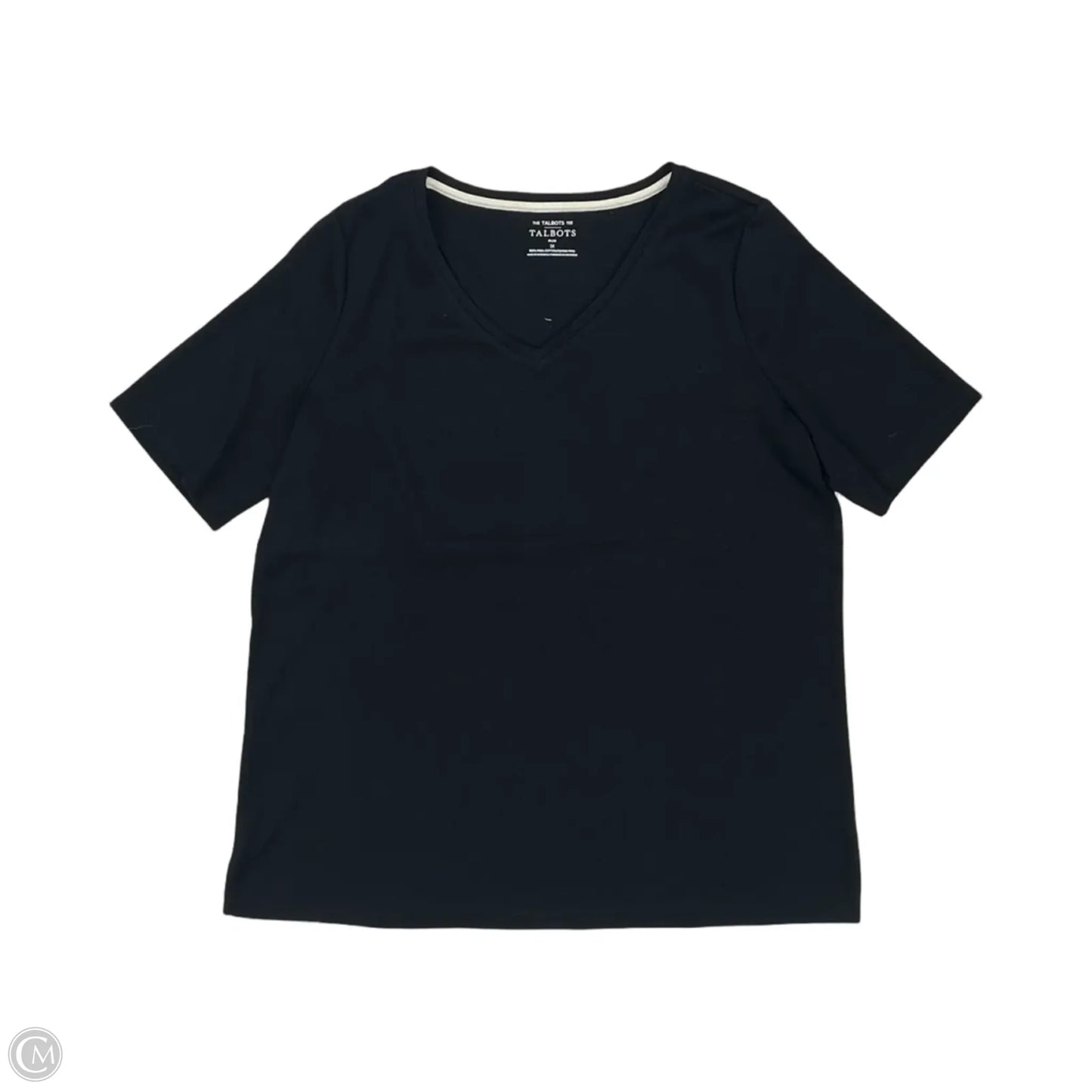 Top Short Sleeve By Talbots In Black, Size: 1x