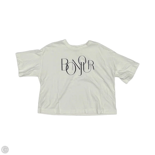 Top Short Sleeve By Loft In White, Size: L