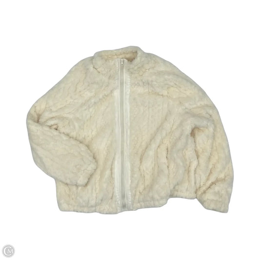 Jacket Faux Fur & Sherpa By Ultra Flirt In Cream, Size: 2x