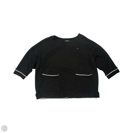 Top 3/4 Sleeve By Jones And Co In Black & White, Size: 1x