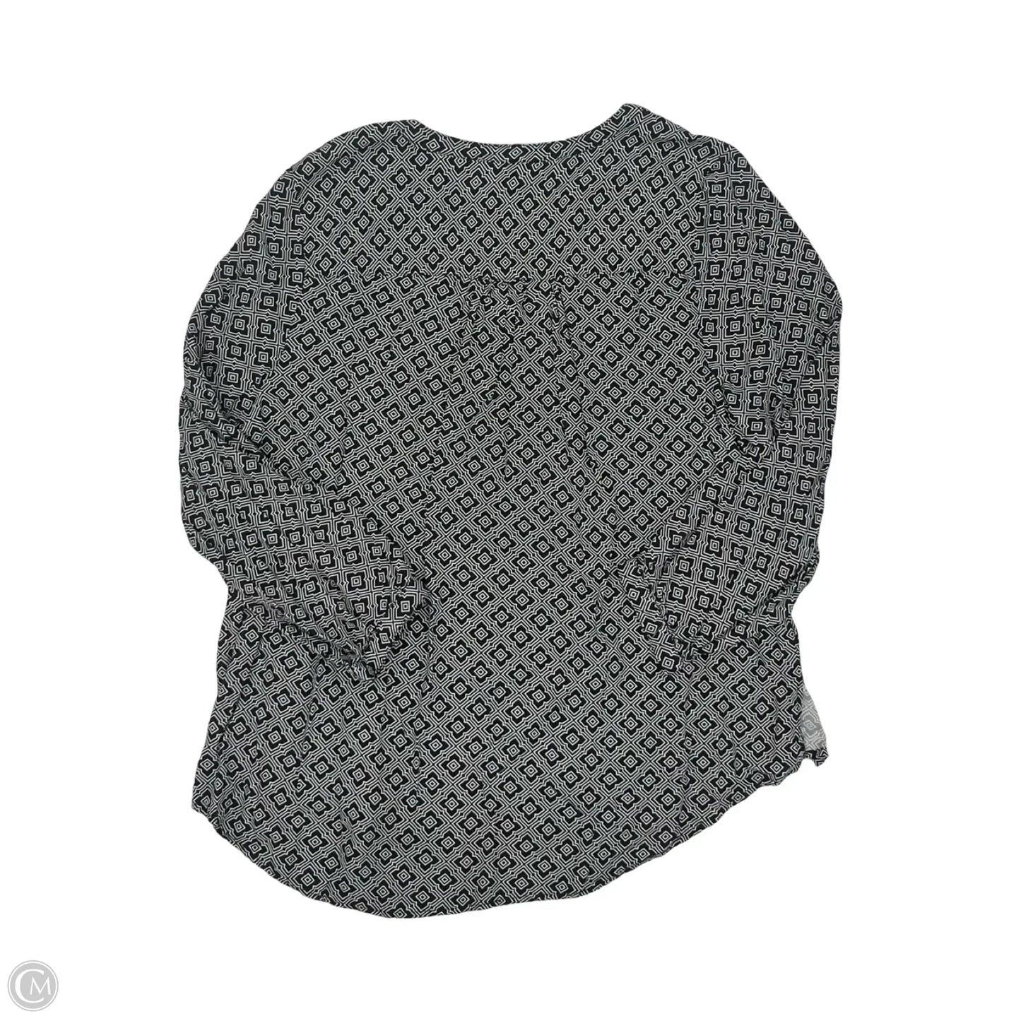 Blouse Long Sleeve By Ellos In Black & White, Size: 1x