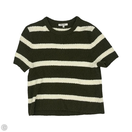 Sweater Short Sleeve By Madewell In Green & White, Size: Xl
