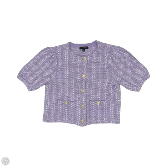 Sweater Cardigan By Ann Taylor In Purple, Size: M