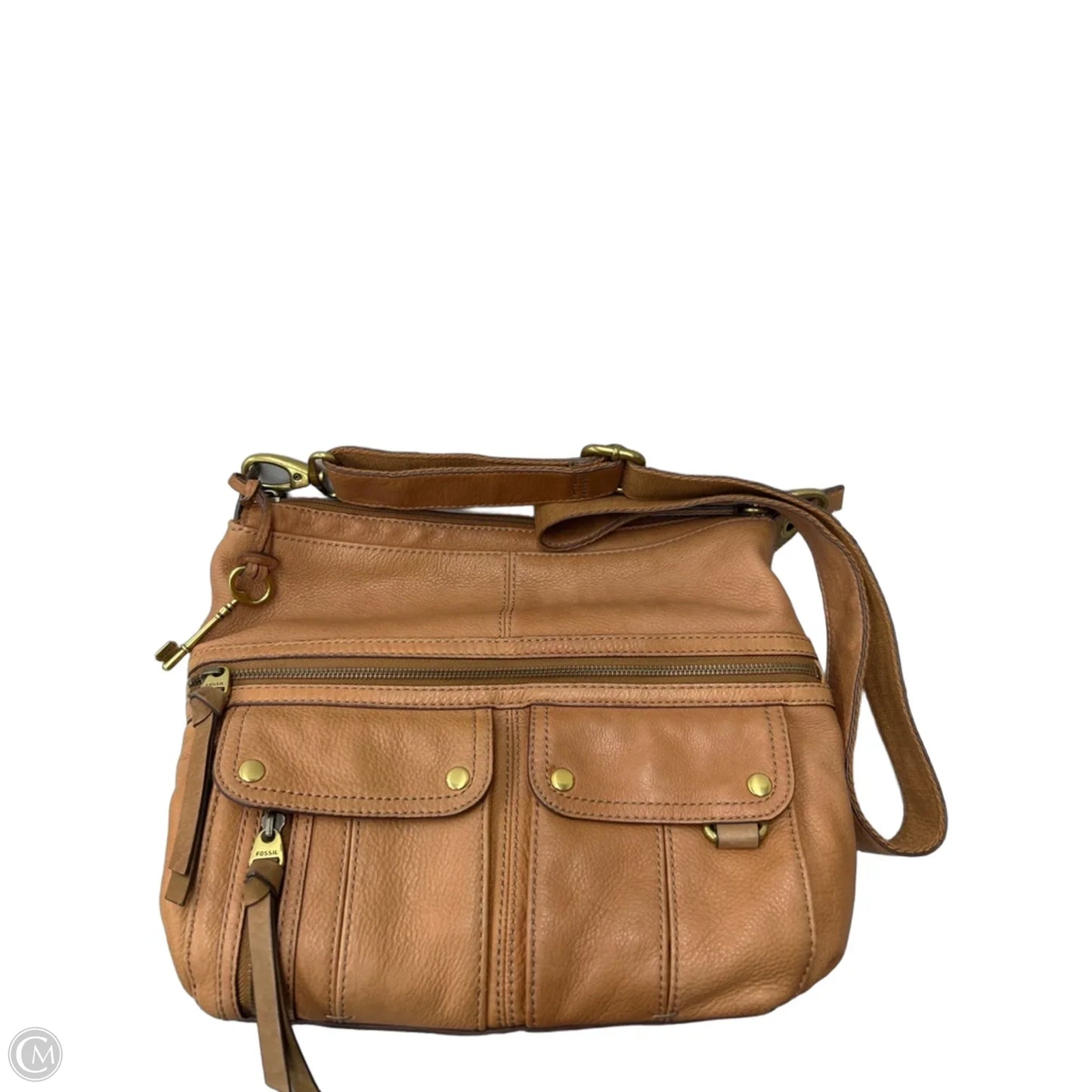 Crossbody Leather By Fossil, Size: Medium