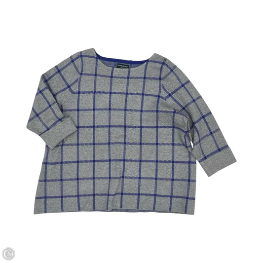 Sweater By Cynthia Rowley In Blue & Grey, Size: 2x