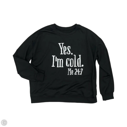 Sweatshirt Crewneck By Clothes Mentor In Black, Size: Xl