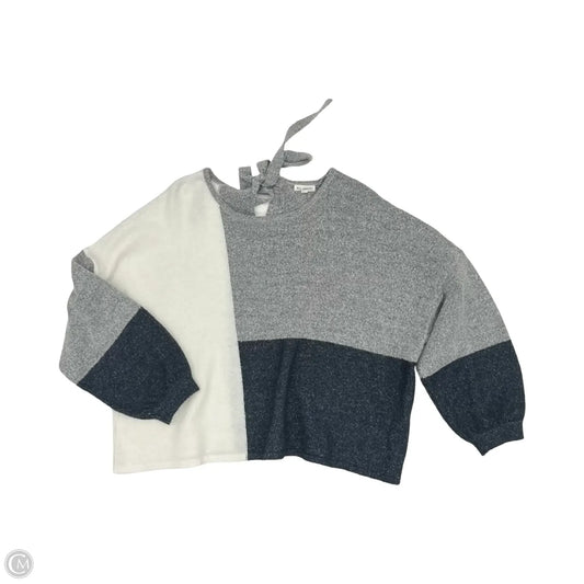 Sweater By Blu Pepper In Grey & White, Size: M
