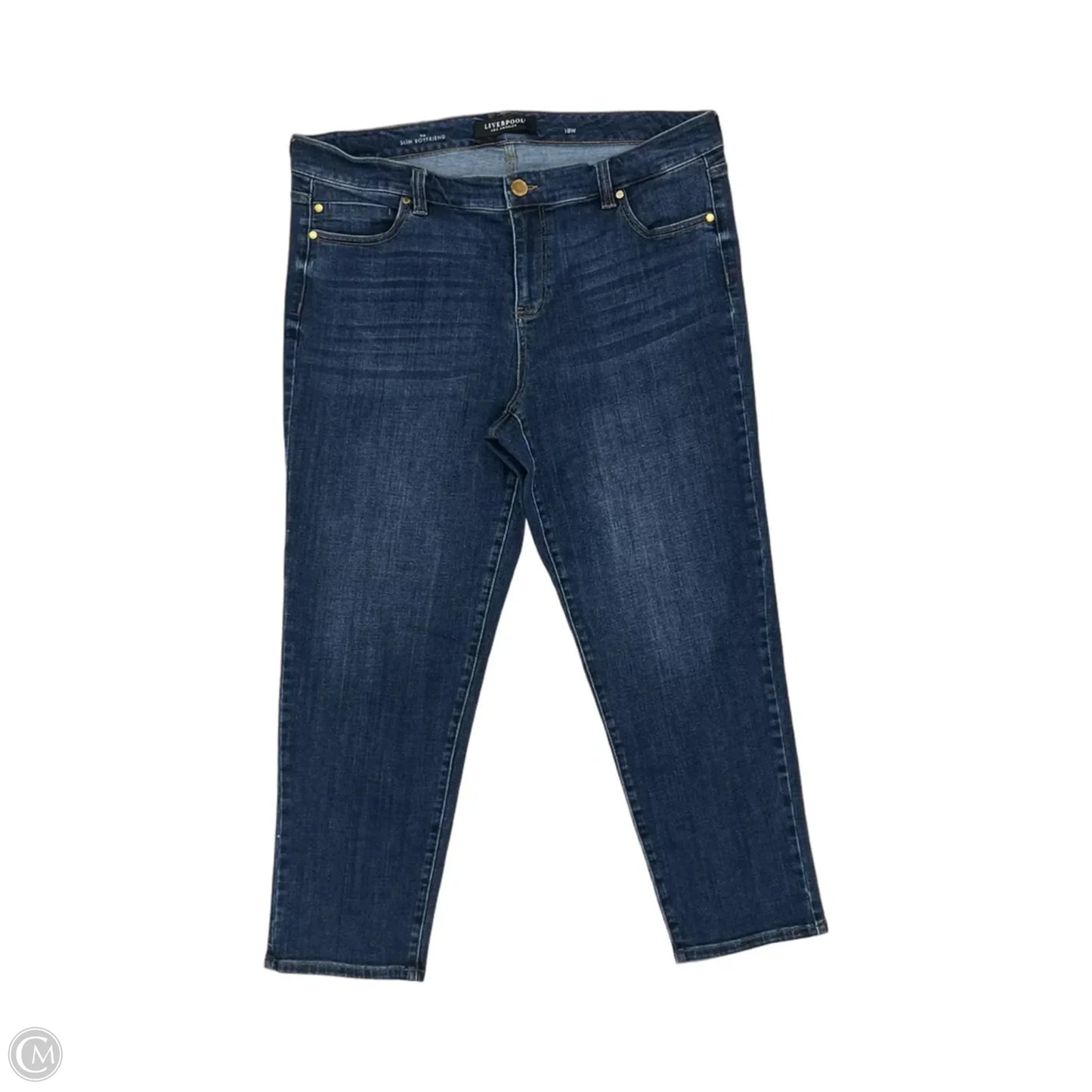 Jeans Straight By Liverpool In Blue Denim, Size: 18w
