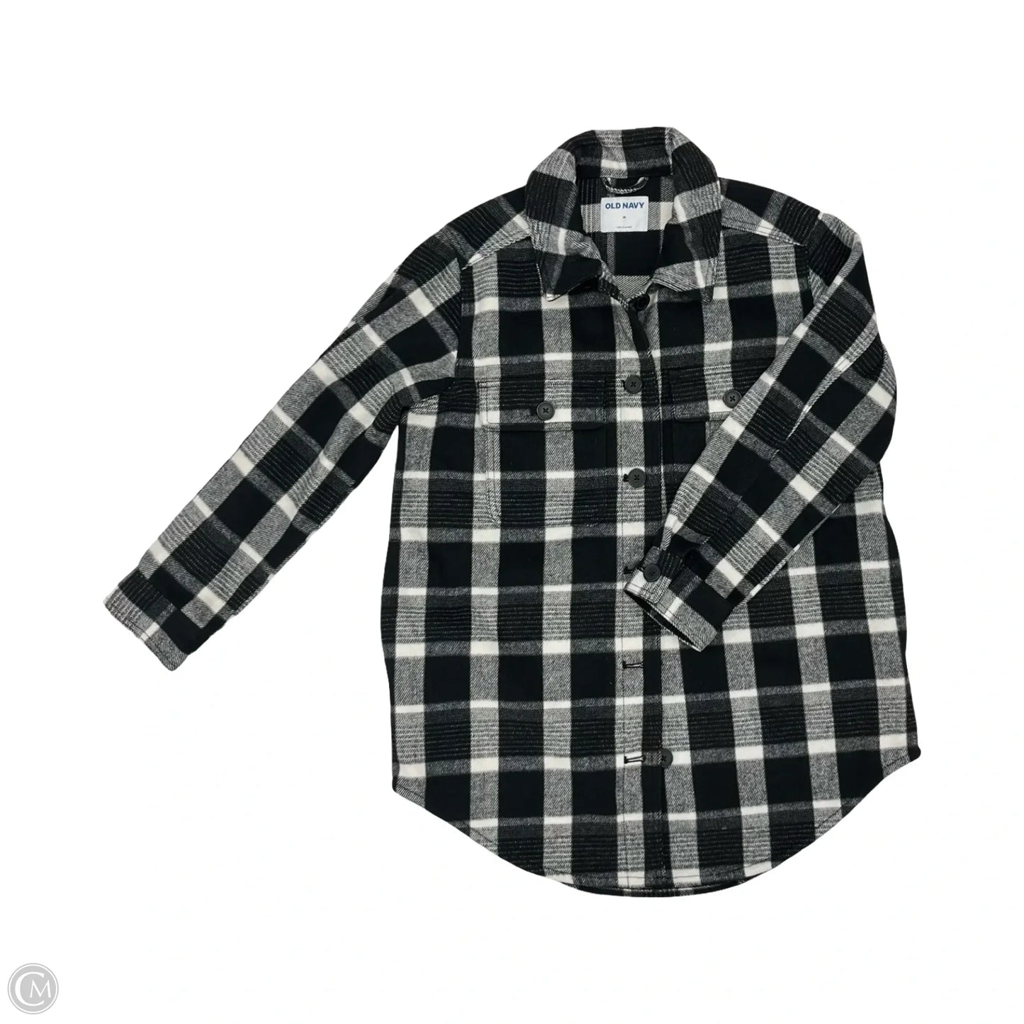Jacket Shirt By Old Navy In Black & White, Size: M