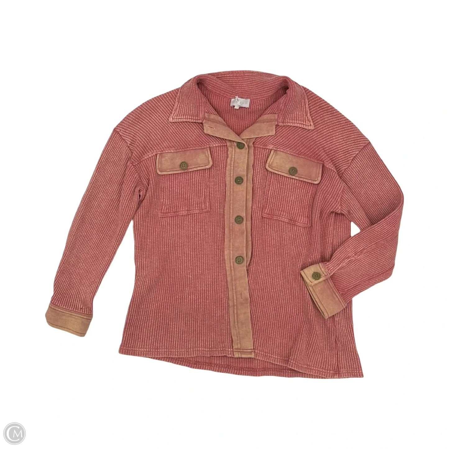 Blouse Long Sleeve By Entro In Red, Size: L