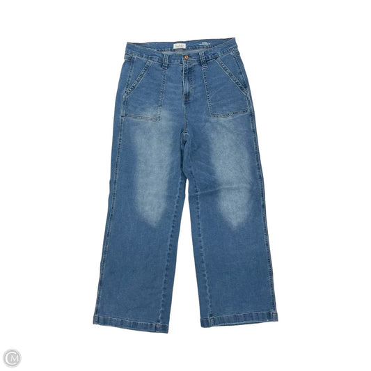 Jeans Wide Leg By Nicole Miller In Blue Denim, Size: 14