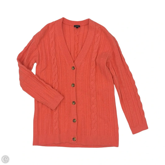 Sweater Cardigan By Talbots In Orange, Size: M