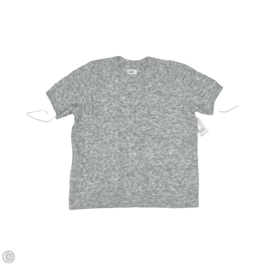 Sweater Short Sleeve By Croft And Barrow In Grey, Size: 1x