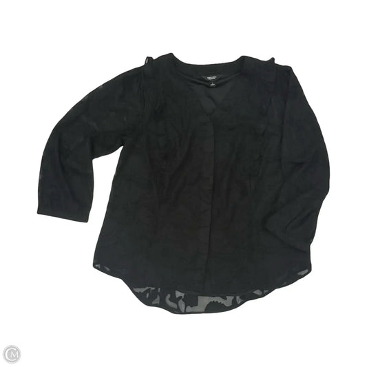 Blouse Long Sleeve By Simply Vera In Black, Size: L