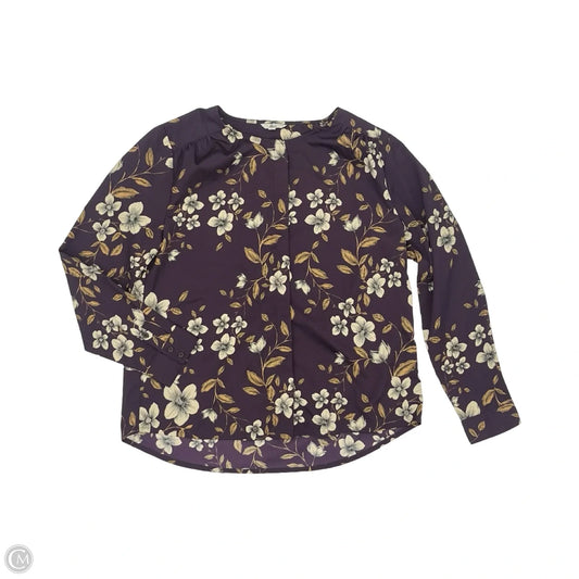 Blouse Long Sleeve By Bass In Purple, Size: L